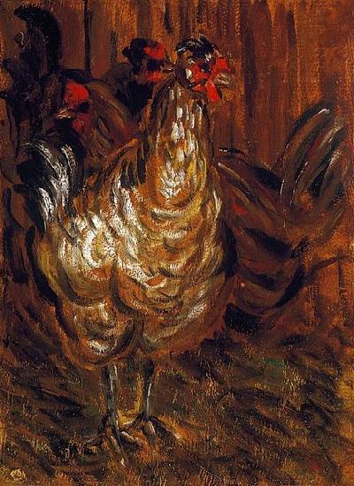 Jozsef Rippl-Ronai Cock and Hens oil painting image